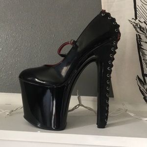 pleaser corset heels